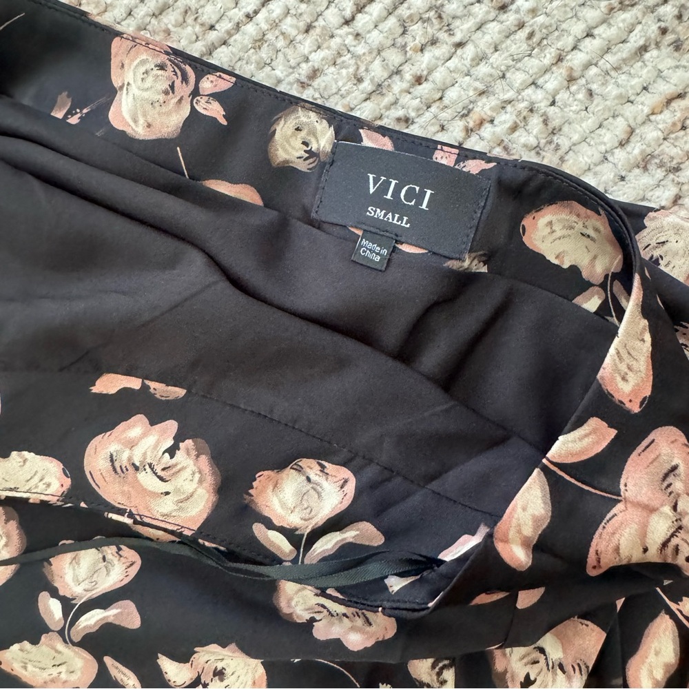 Kaylie Printed Halter Mini Dress Black Floral S - Picture 8 of 10